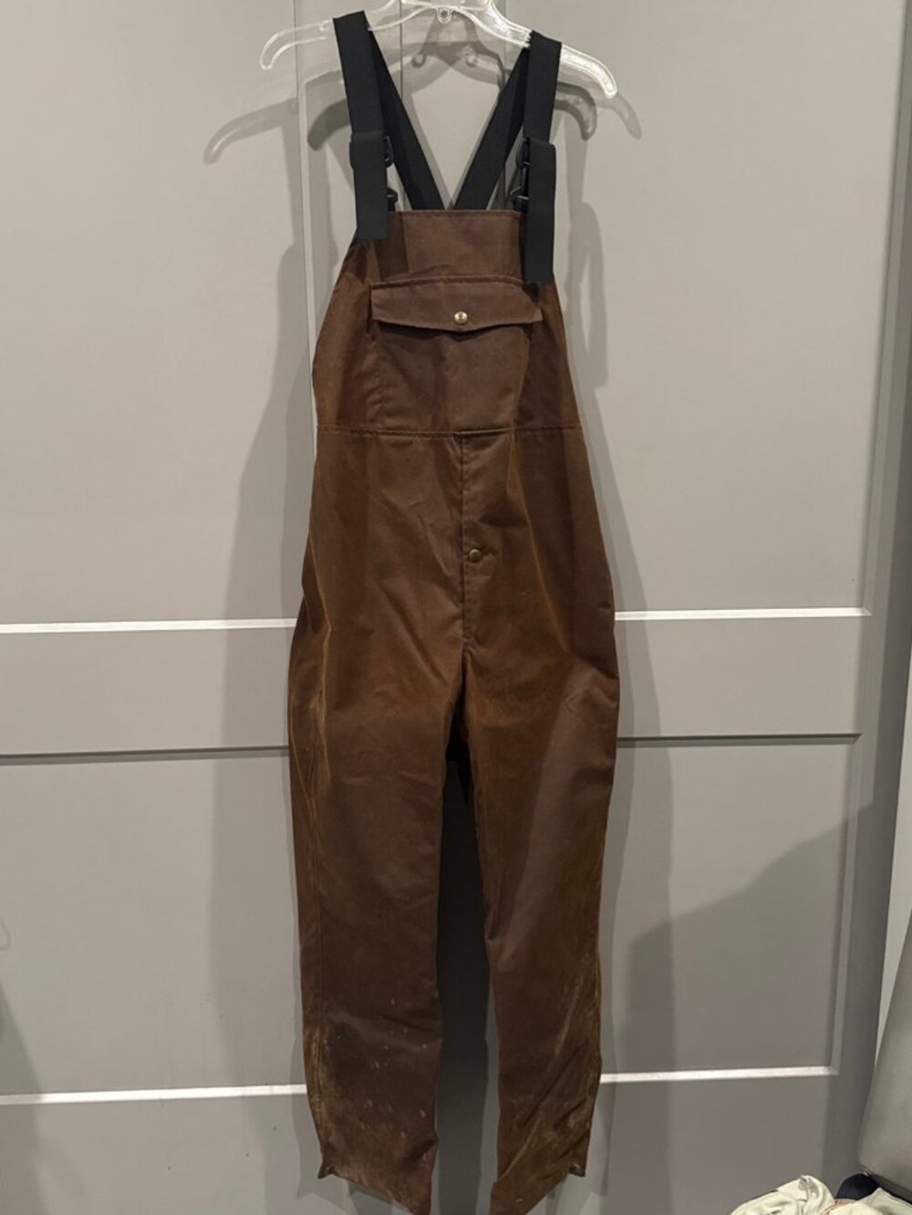 Browning Overalls Mens Small Waxed Cotton Hunting Bibs Small